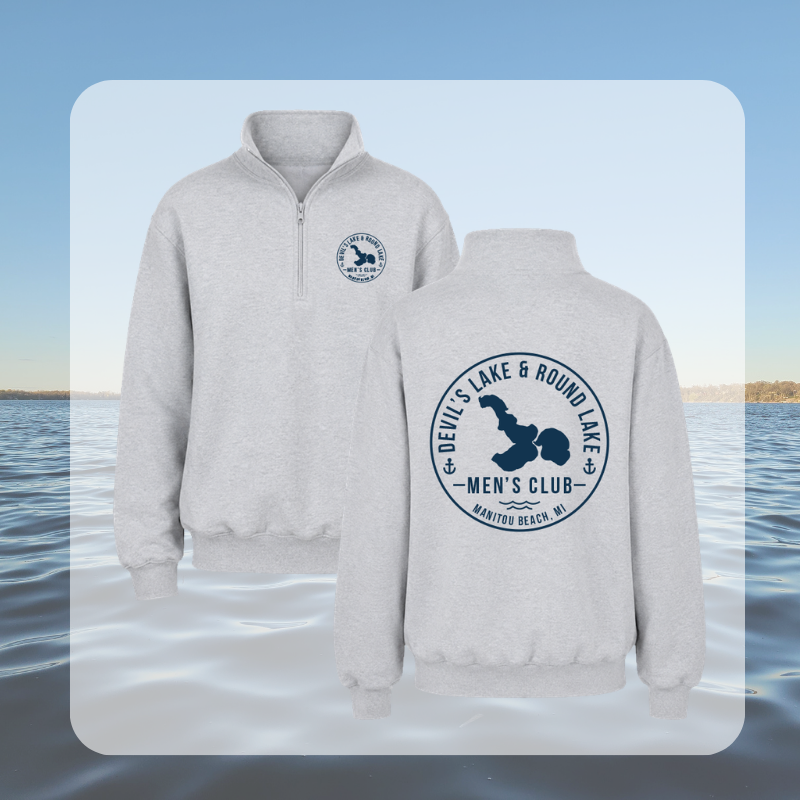 Devil’s Lake & Round Lake Men’s Club Quarter Zip Sweatshirt