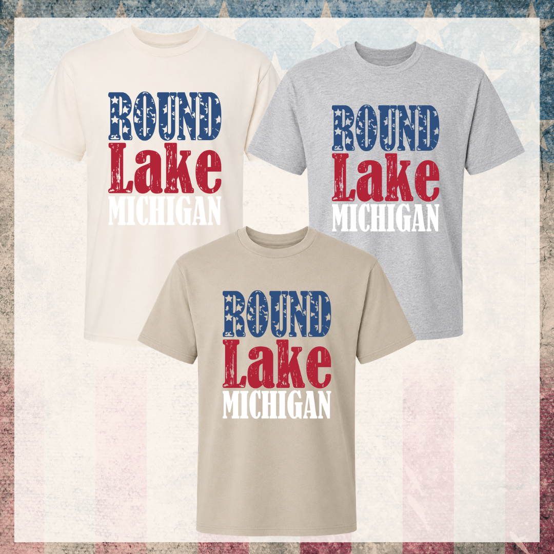 Round Lake Michigan Patriotic Tee