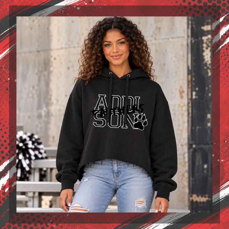 Addison Panthers Cropped Hoodie