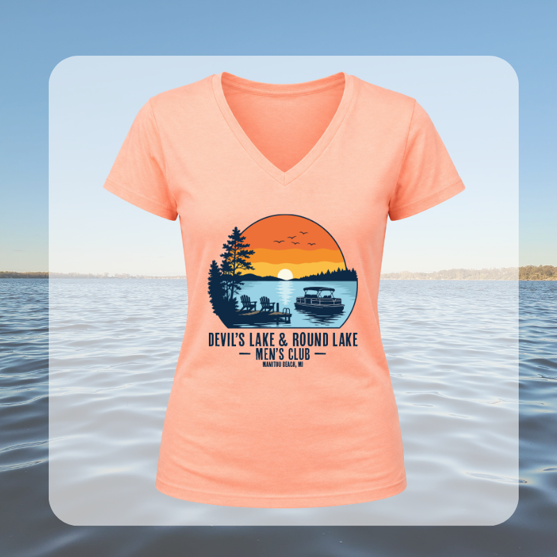 Devil’s Lake & Round Lake Men’s Club Tropical V-Neck Tees