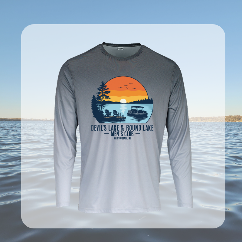 Devil’s Lake & Round Lake Men’s Club 2 Color Fade Tropical Long Sleeve