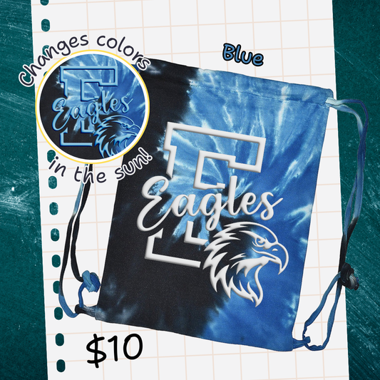 E Eagles Tie-dye UV Puff Drawstring Bag