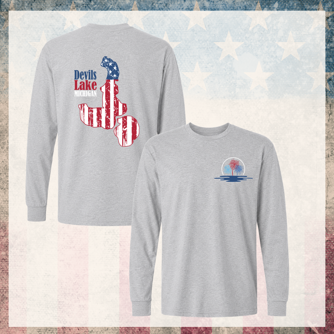 Devils Lake Michigan 4th of July Long Sleeve