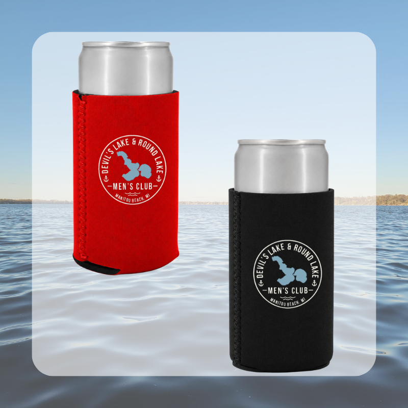 Devils Lake & Round Lake Men’s Club Slim Koozie