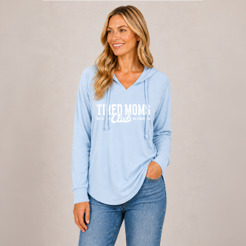 Tired Moms Club Hoodie – Ladies Beach Fleece