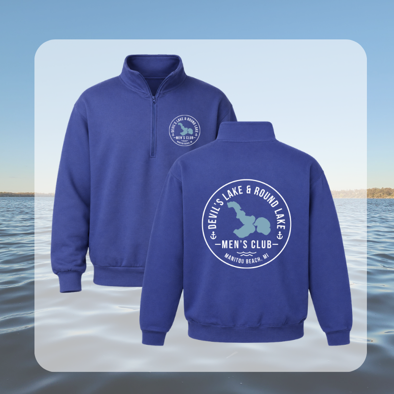 Devil’s Lake & Round Lake Men’s Club Quarter Zip Sweatshirt