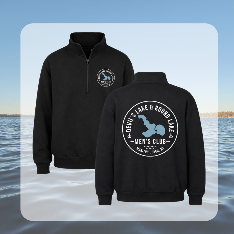Devil’s Lake & Round Lake Men’s Club Quarter Zip Sweatshirt