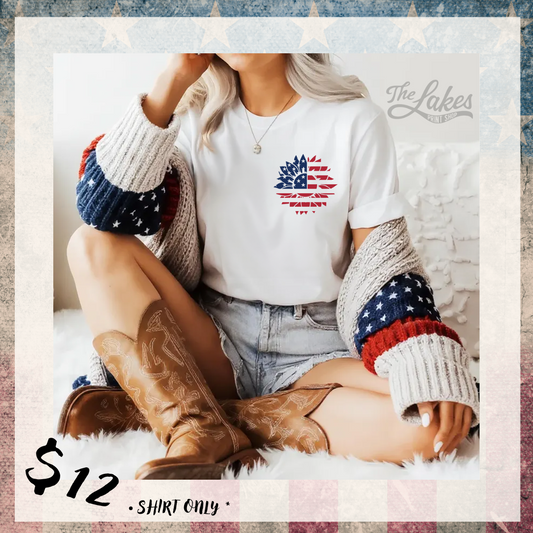 Patriotic Sunflower Tee