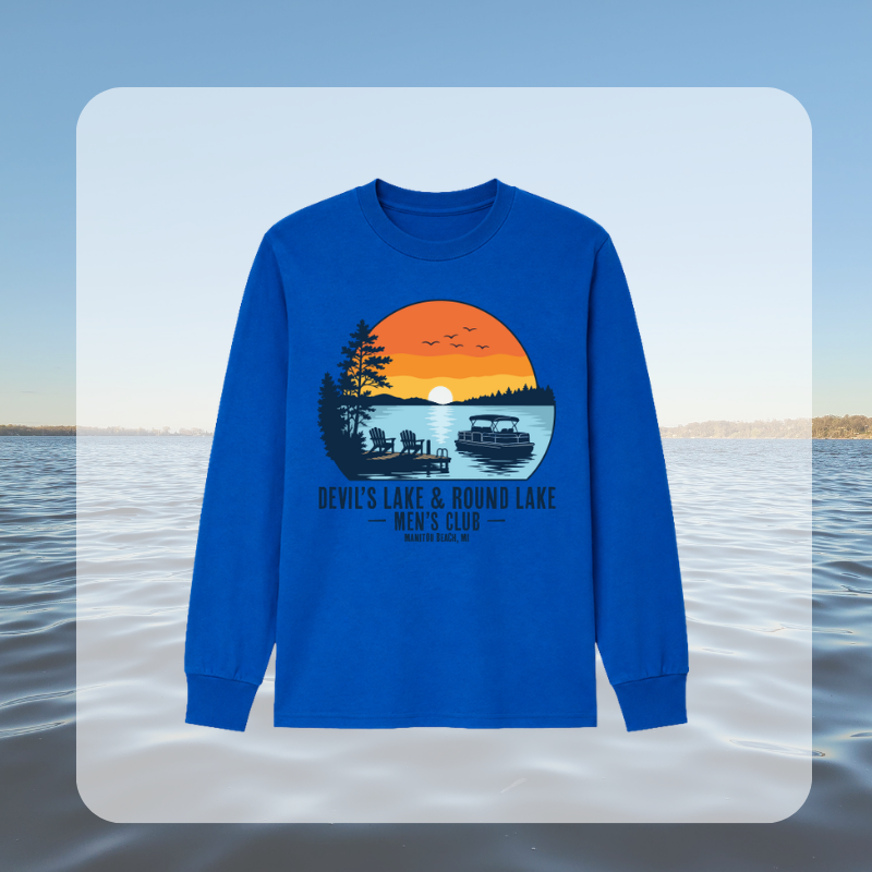 Devil’s Lake Round Lake Men’s Club Youth Long Sleeve Shirt