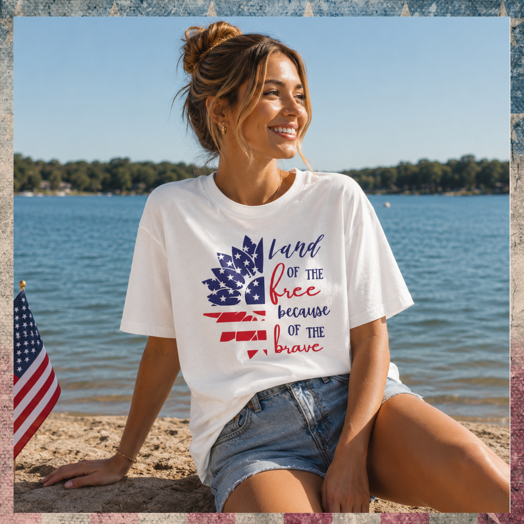 Sunflower Land of The Free Tee