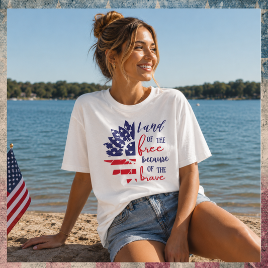 Sunflower Land of The Free Tee