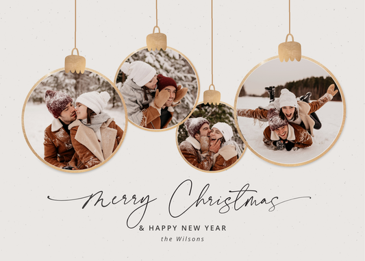 Ornament Hanging Holiday Multi-Photo Card