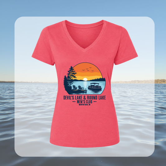 Devil’s Lake & Round Lake Men’s Club Tropical V-Neck Tees