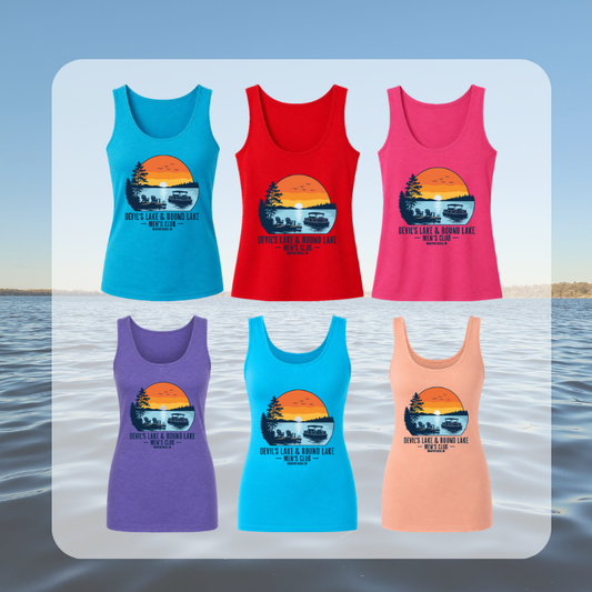 Devil’s Lake & Round Lake Men’s Club Women's Tropical Tank Tops