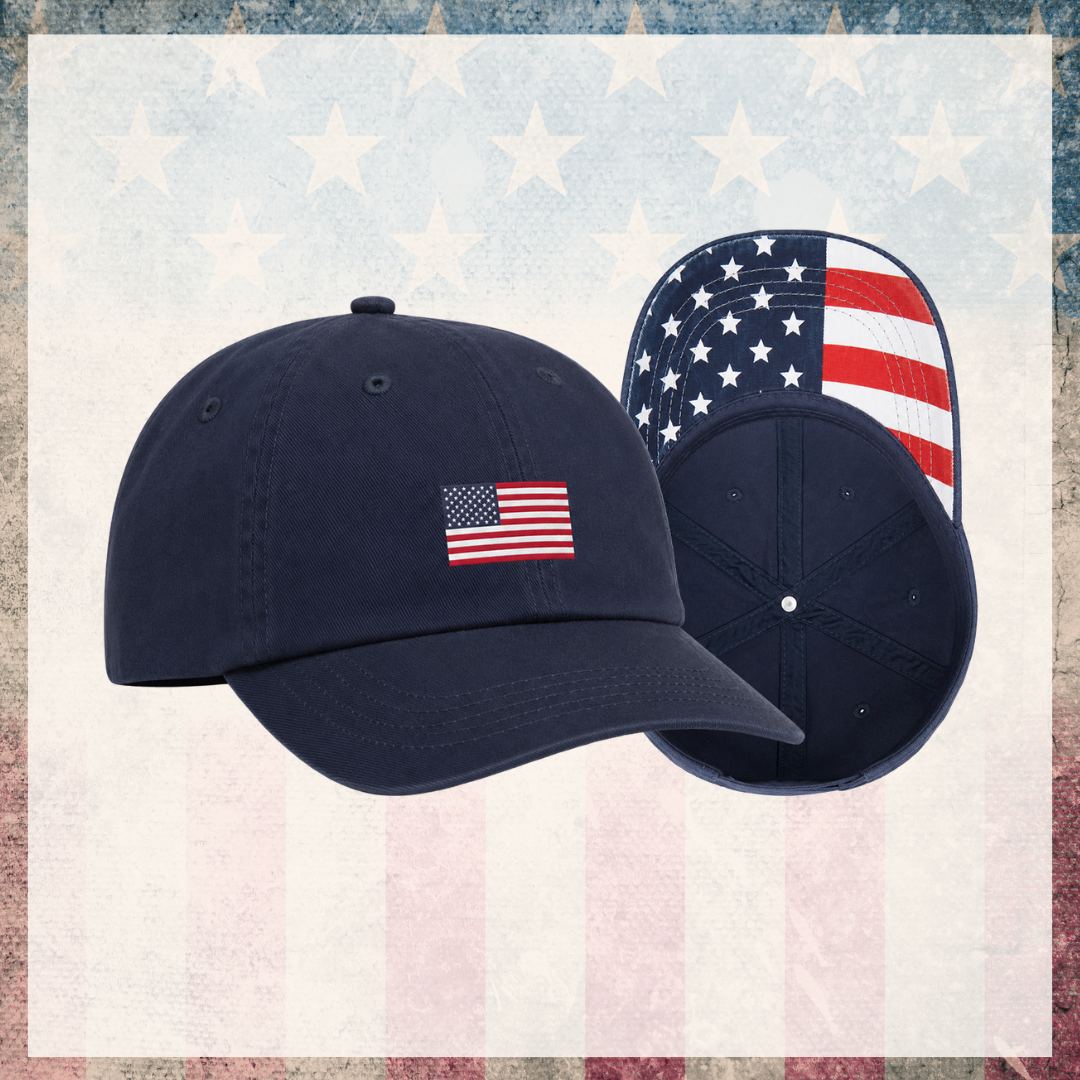 American Flag Bottom Brim Hat