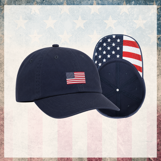American Flag Bottom Brim Hat