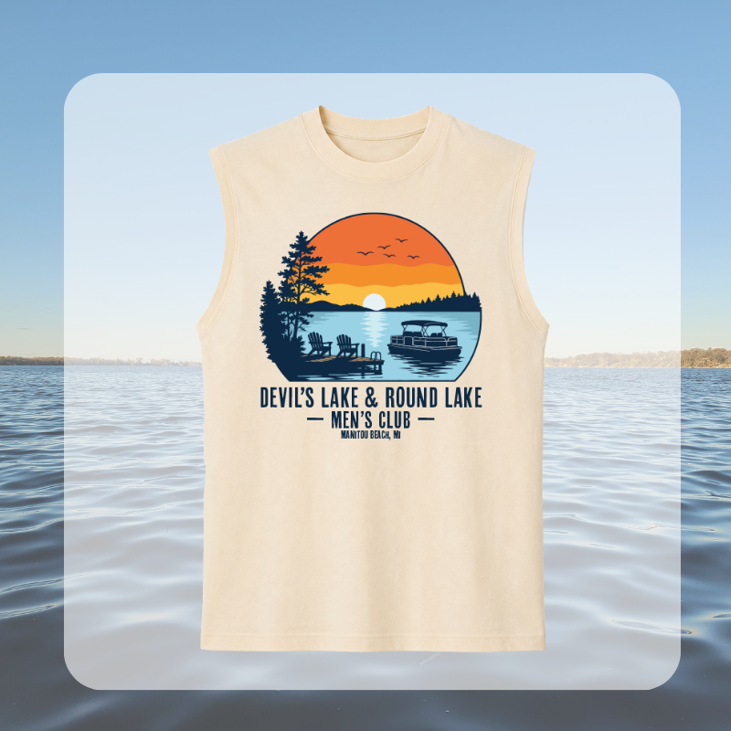 Devil’s Lake & Round Lake Men’s Club Tropical and Classic Tank Tops