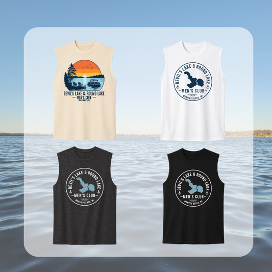 Devil’s Lake & Round Lake Men’s Club Tropical and Classic Tank Tops