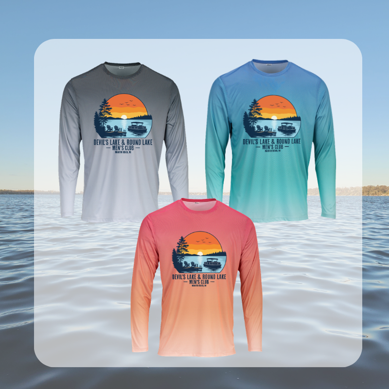 Devil’s Lake & Round Lake Men’s Club 2 Color Fade Tropical Long Sleeve