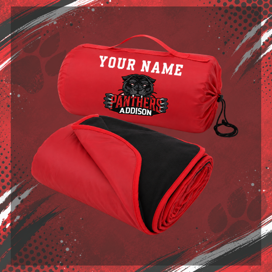 Personalized Addison Panthers Stadium Blanket