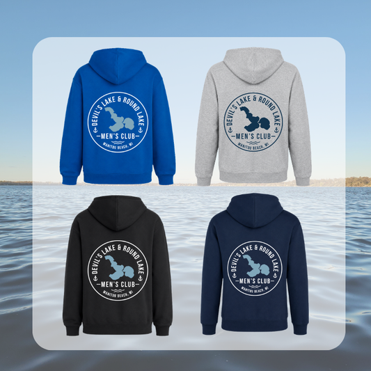 Devil’s Lake & Round Lake Men’s Club Classic Zip Up Hoodie