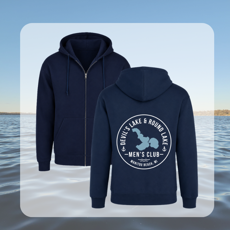Devil’s Lake & Round Lake Men’s Club Classic Zip Up Hoodie