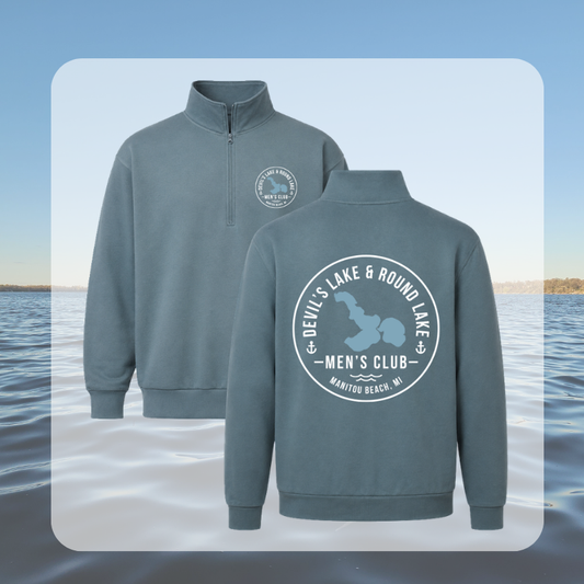 Devil’s Lake & Round Lake Men’s Club Quarter Zip Sweatshirt