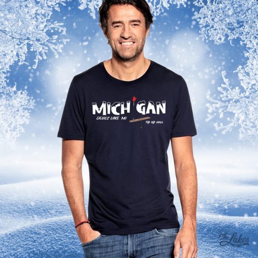 Devils Lake, Michigan Tip Up Tee
