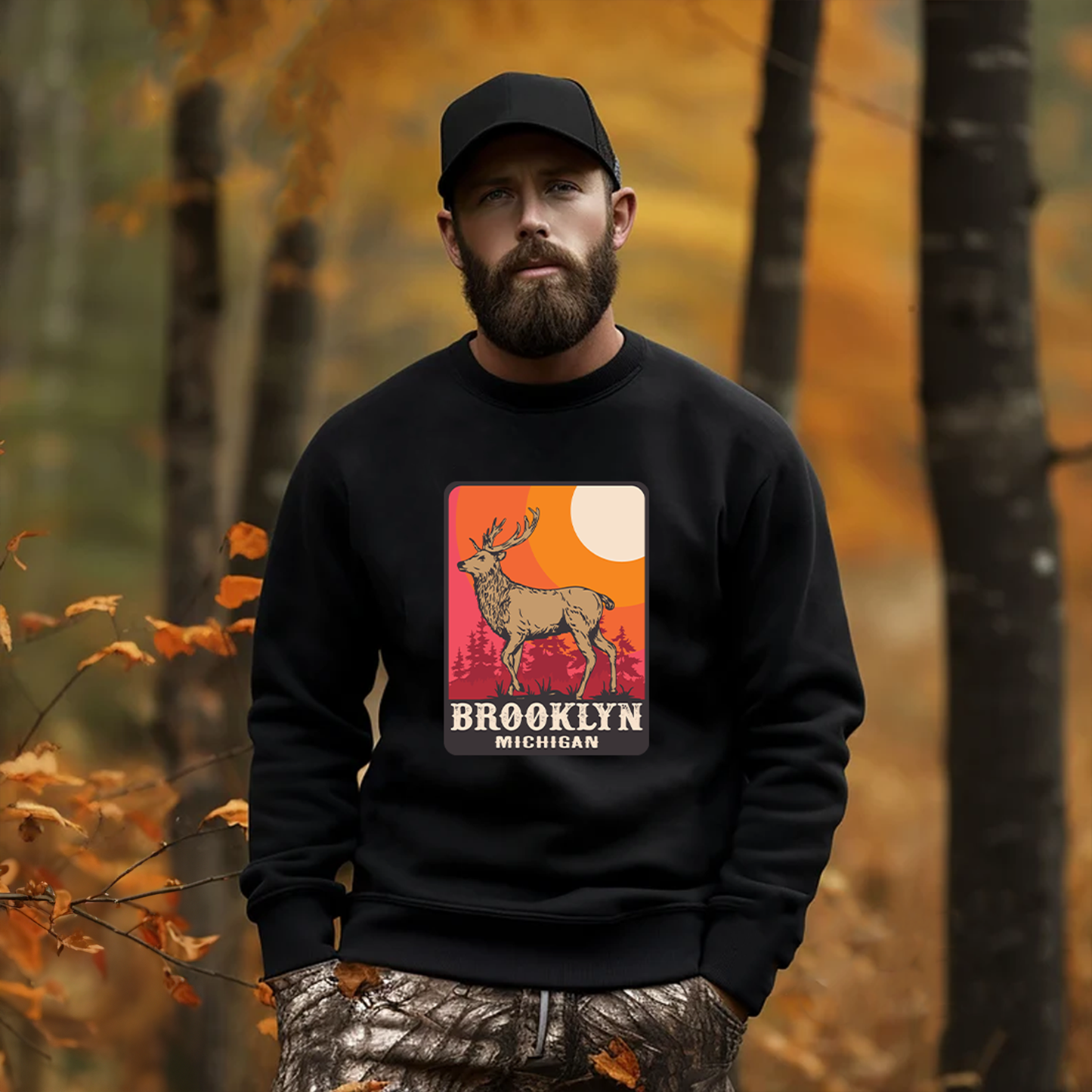 Brooklyn Michigan Deer Crewneck