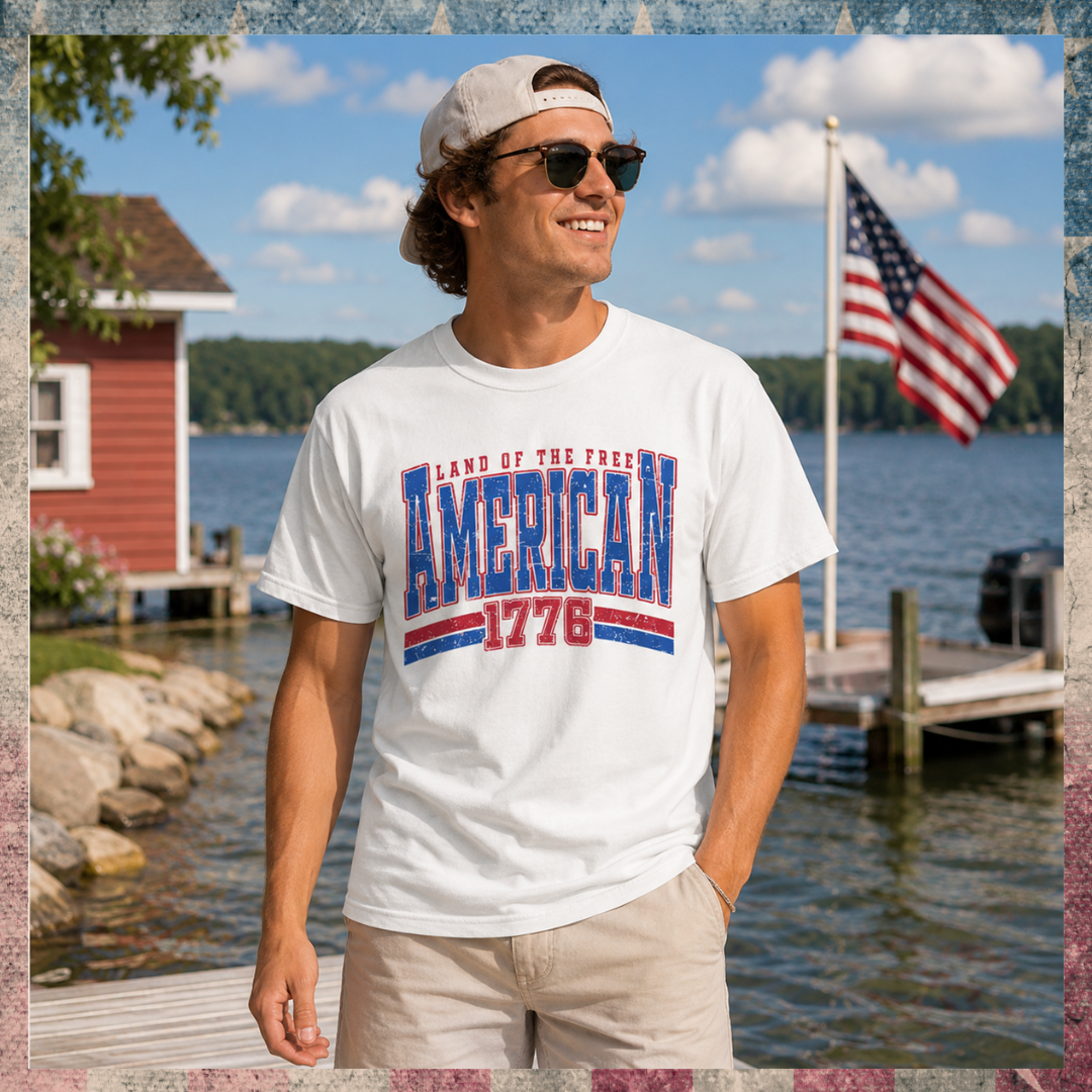 Land of the Free American 1776 Tee