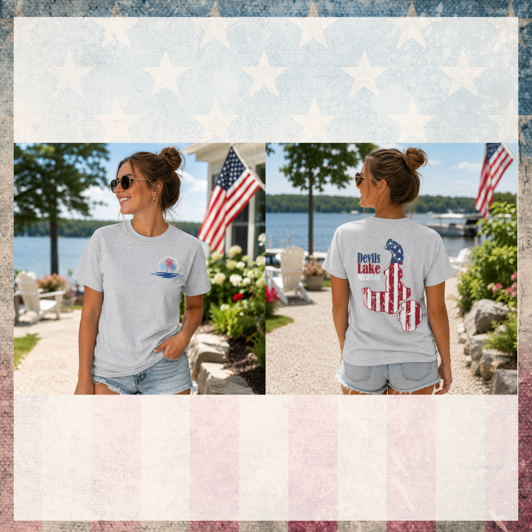 Devils Lake Michigan 4th of July Tee