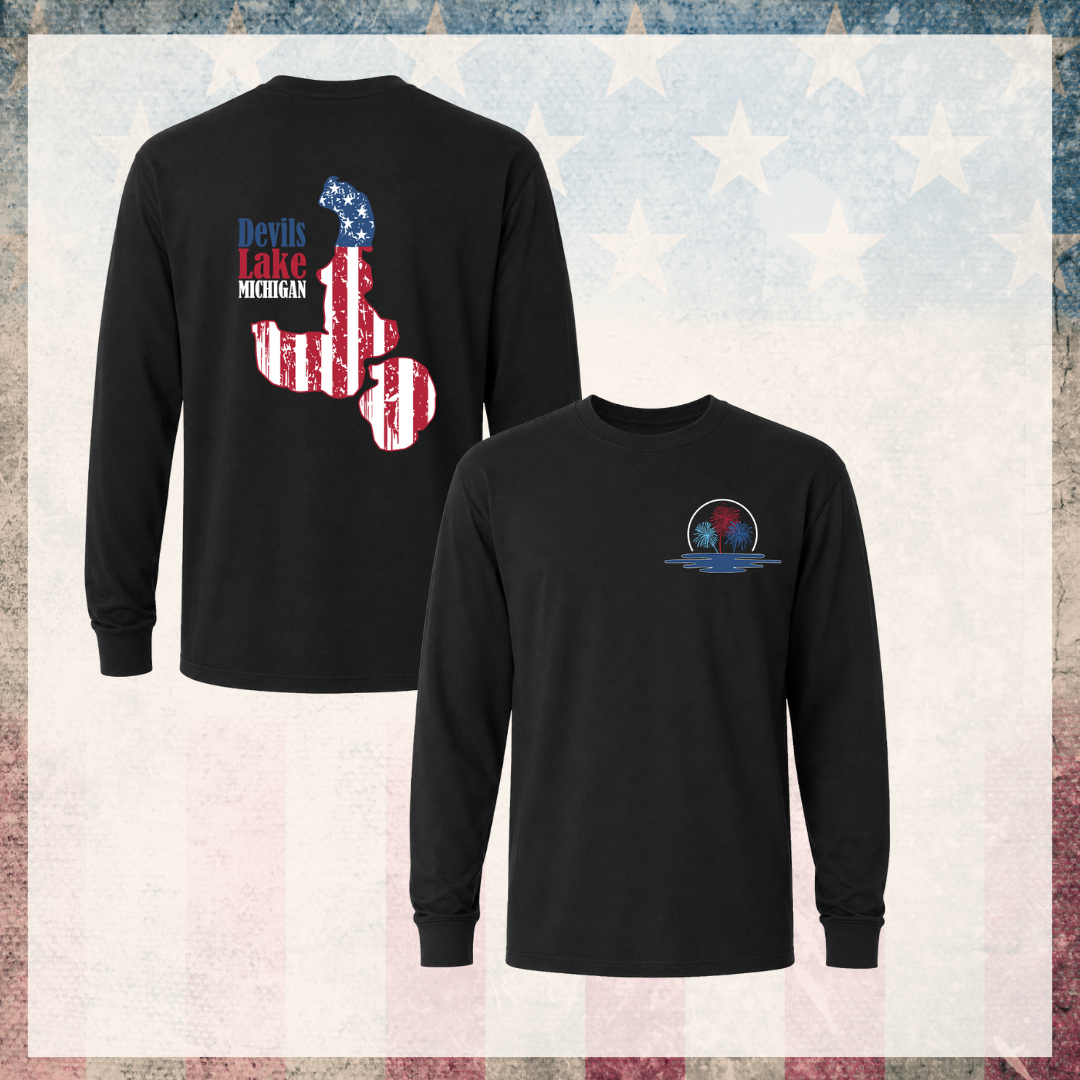 Devils Lake Michigan 4th of July Long Sleeve
