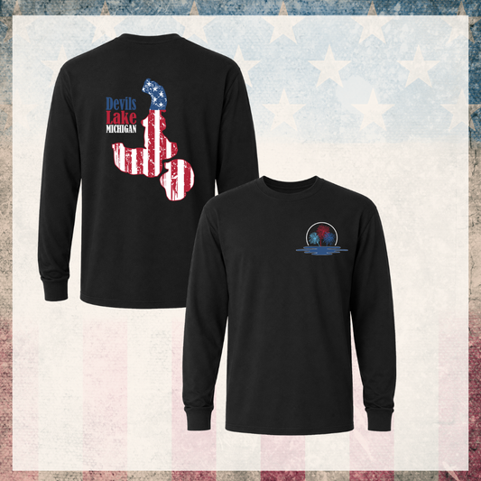 Devils Lake Michigan 4th of July Long Sleeve