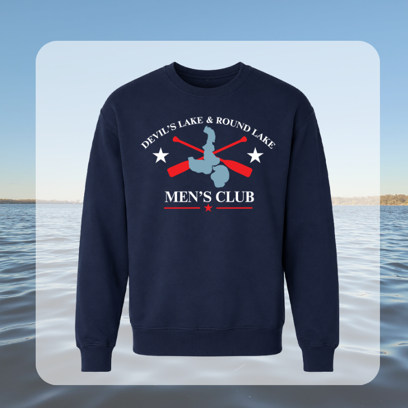 Devil’s Lake & Round Lake Men’s Club Crewneck Sweatshirt