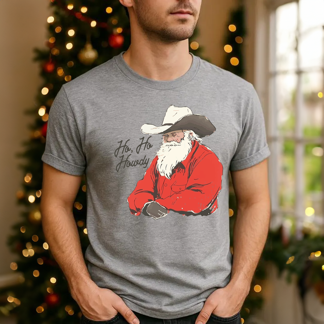 Ho, Ho Howdy Cowboy Santa Tee