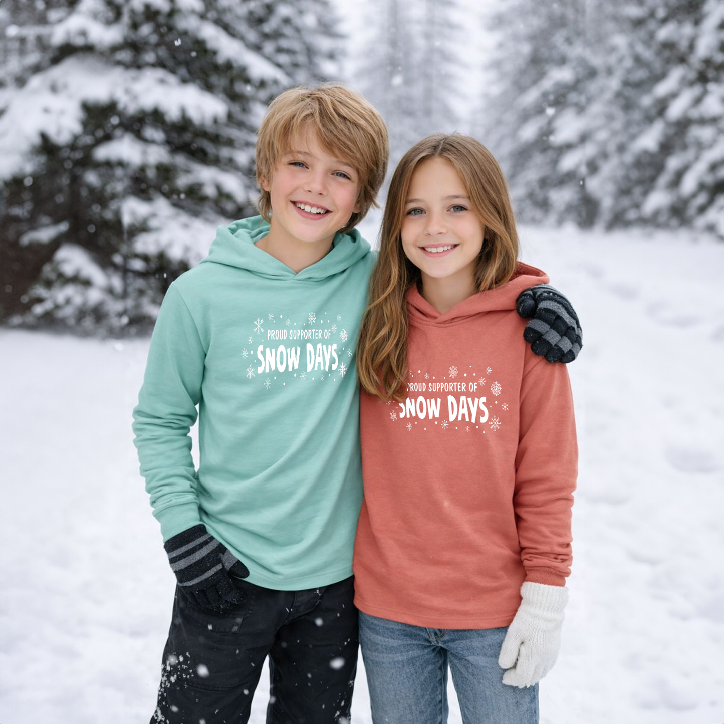 Proud Supporter of Snow Days Hooded Long Sleeve Tee - Adult & Youth!
