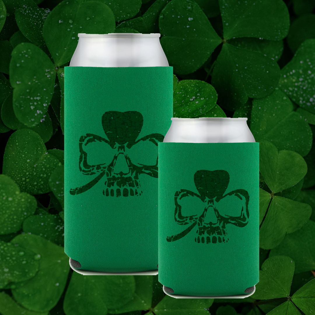 Shamrock Skull Koozie