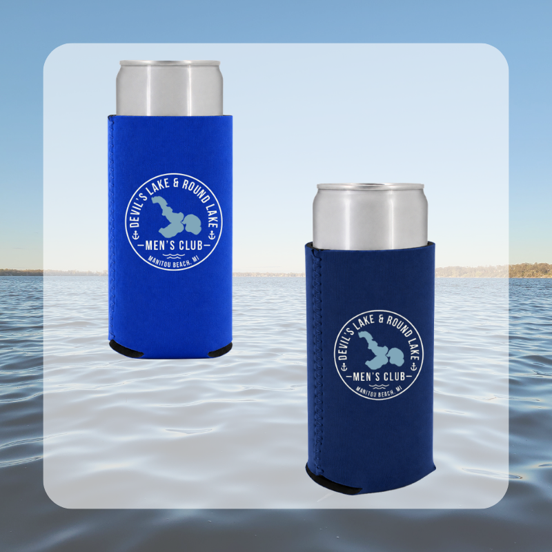 Devils Lake & Round Lake Men’s Club Slim Koozie