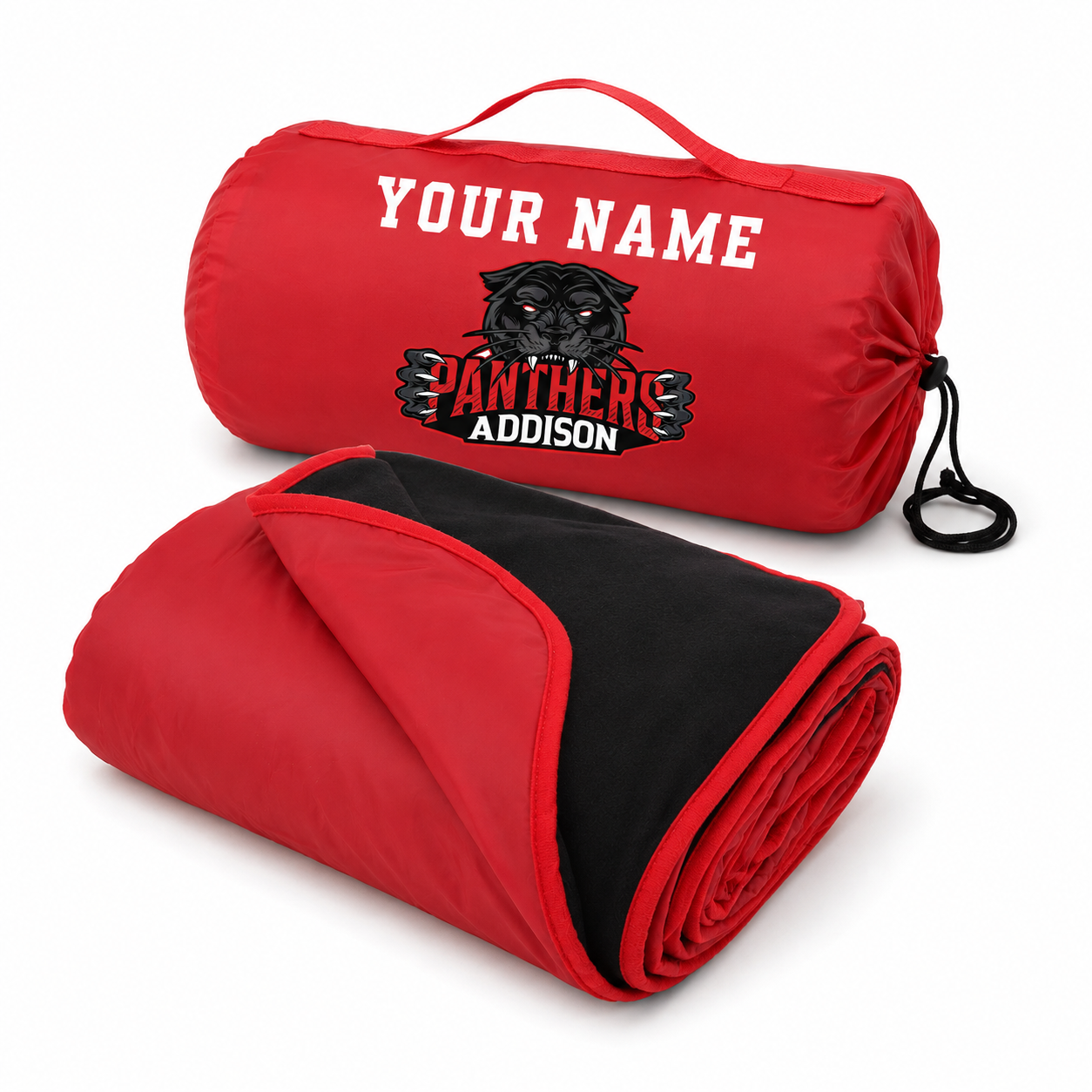 Personalized Addison Panthers Stadium Blanket