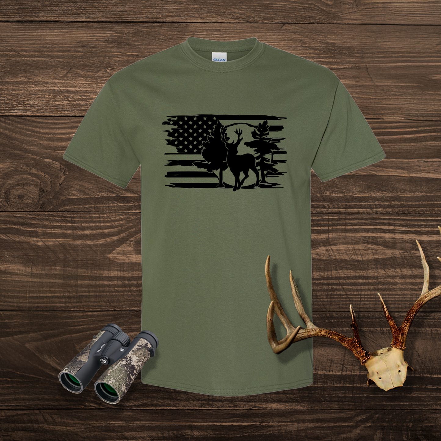 Patriotic Deer Silhouette Tee