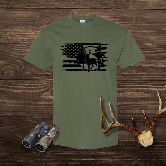 Patriotic Deer Silhouette Tee