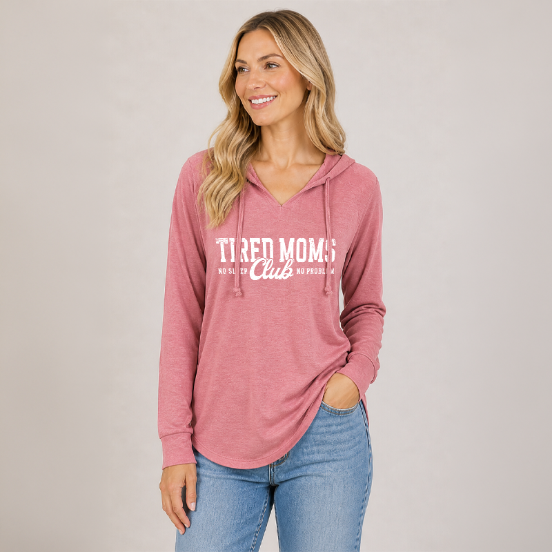 Tired Moms Club Hoodie – Ladies Beach Fleece