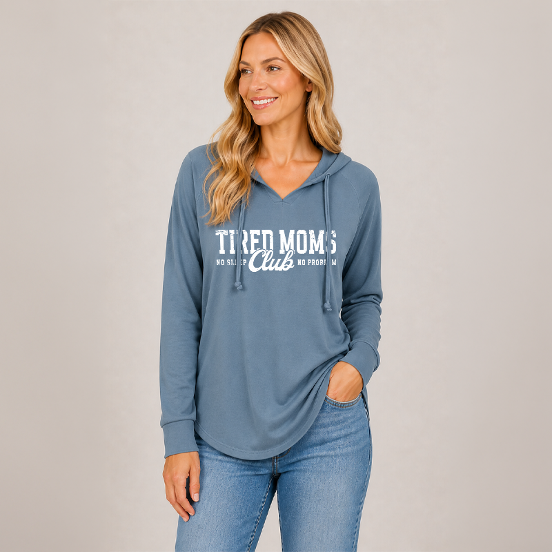 Tired Moms Club Hoodie – Ladies Beach Fleece