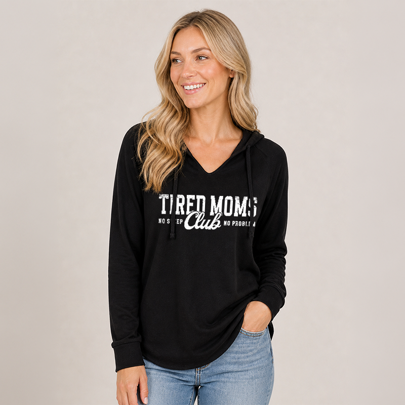 Tired Moms Club Hoodie – Ladies Beach Fleece